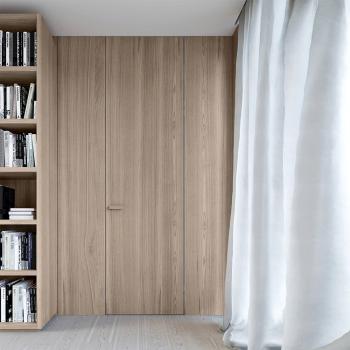 SecretDoors двері міжкімнатні прихованого монтажу  SD Veneer шпон натуральний тонований + лак алюмінієве полотно