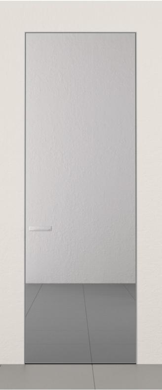Сікретдорс дзеркало бронза-графіт + малюнок піскоструменем (алюмінієвий каркас), двері міжкімнатні приховані 