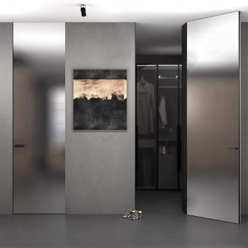 SecretDoors двері міжкімнатні прихованого монтажу SD Mirror дзеркало срібло сатин