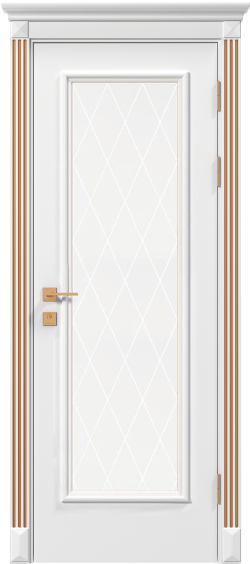 Двери межкомнатные RODOS Siena Asti стекло с рисунком, патина золото