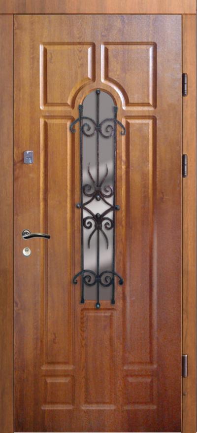 Вхідні двері (вуличні) БУЛАТ 105-К5 з ковкою Сек'юриті - Альберо