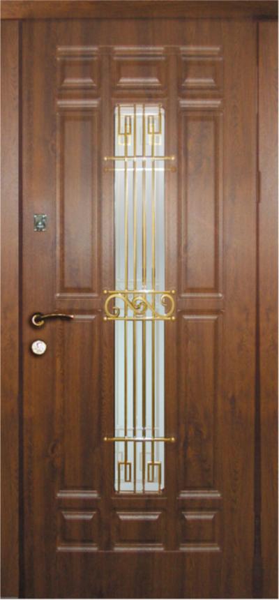 Вхідні двері (вуличні) БУЛАТ 120-К12 з ковкою Сек'юриті - Альберо