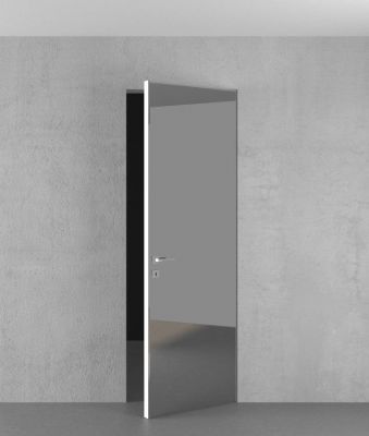 SecretDoors зеркало серебро (алюминиевый каркас), двери межкомнатные скрытые - Альберо