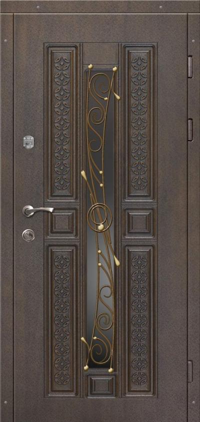 Вхідні двері (вуличні) БУЛАТ 315-К13 з ковкою Престиж  - Альберо