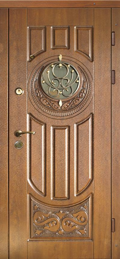 Вхідні двері (вуличні) БУЛАТ 317-К11  з ковкою Сек'юриті - Альберо
