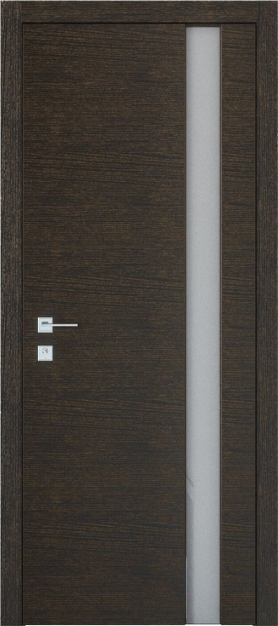 Двери межкомнатные RODOS Modern Flat полустекло (триплекс белый глянец) - Альберо