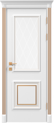 Двері міжкімнатні RODOS Siena Laura скло з рисунком, патина срібло - Альберо