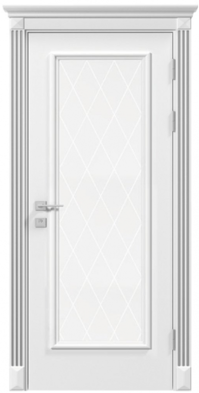 Двери межкомнатные RODOS Siena Asti стекло с рисунком, патина серебро - Альберо