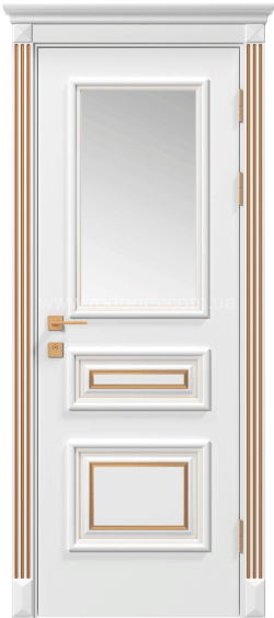 Двери межкомнатные RODOS Siena Rossi со стеклом, патина золото - Альберо