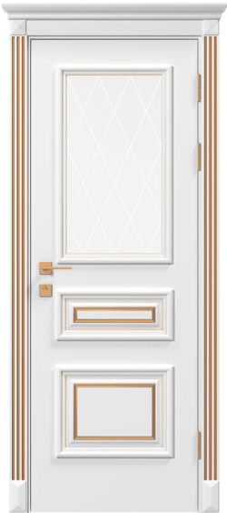 Двери межкомнатные RODOS Siena Rossi стекло с рисунком, патина золото - Альберо