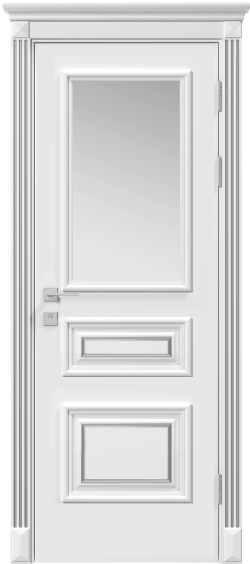 Двери межкомнатные RODOS Siena Rossi со стеклом, патина серебро - Альберо