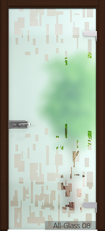 Двері міжкімнатні Wakewood художній all-glass-08 (сатин білий) - Альберо