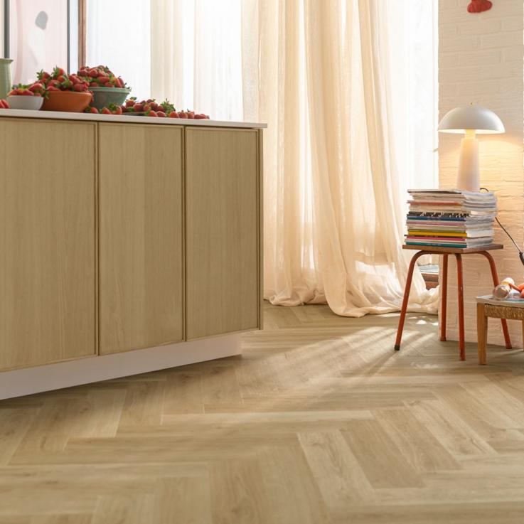 Вінілова підлога Ciro Herringbone Ботанічний бежевий 630х126x6 Quick-Step - Альберо