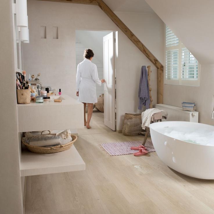 Виниловый пол Bloom Дуб морской бриз бежевый 1494х209x6 Quick-Step - Альберо