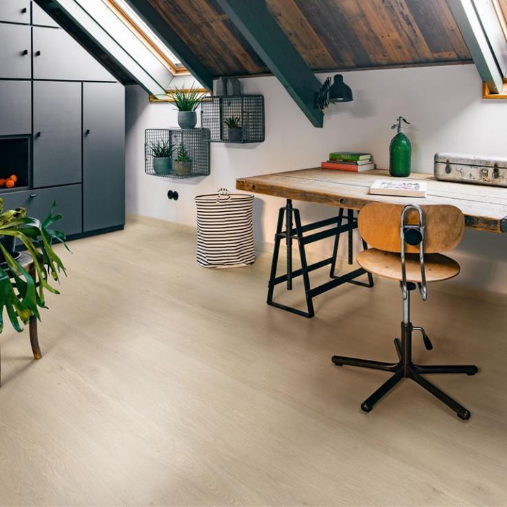 Виниловый пол Bloom Дуб морской бриз бежевый 1494х209x6 Quick-Step - Альберо