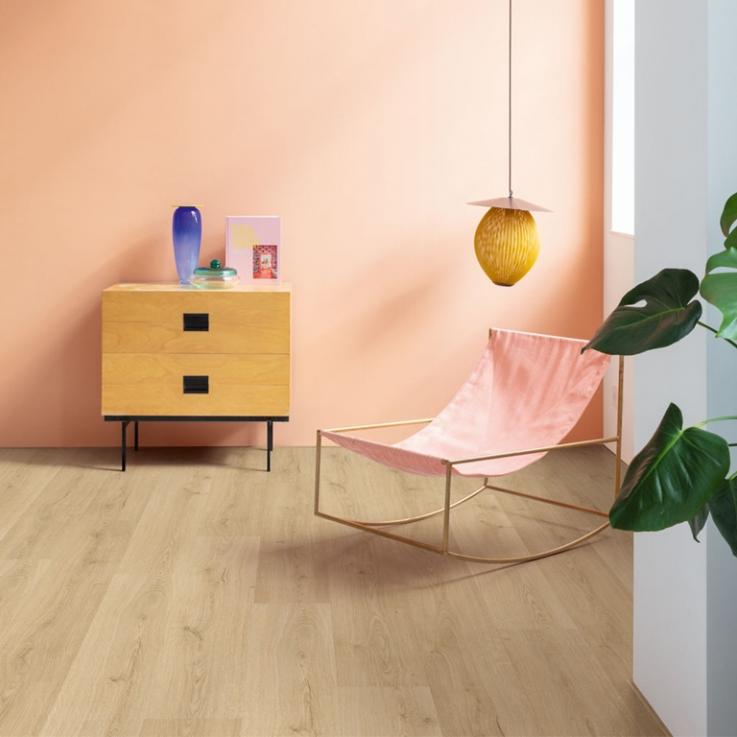 Виниловый пол Bloom Ботанический бежевый 1494х209x6 Quick-Step - Альберо