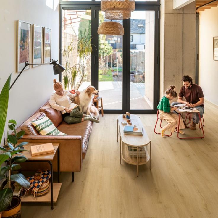 Виниловый пол Bloom Дуб шлифованный медовый 1494х209x6 Quick-Step - Альберо