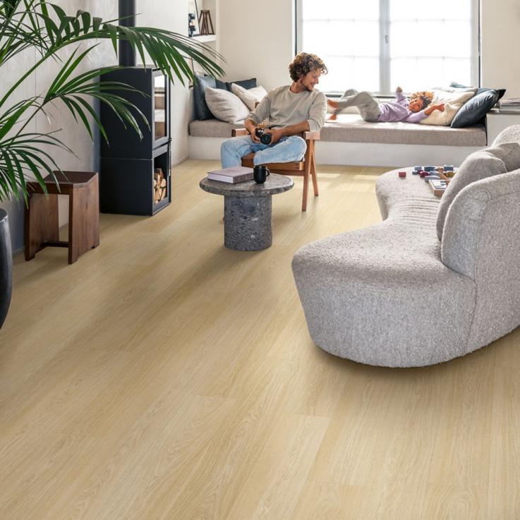 Виниловый пол Fuse Serene Дуб светлый натуральный ясный 228,6x1500x2,5 Quick-Step - Альберо