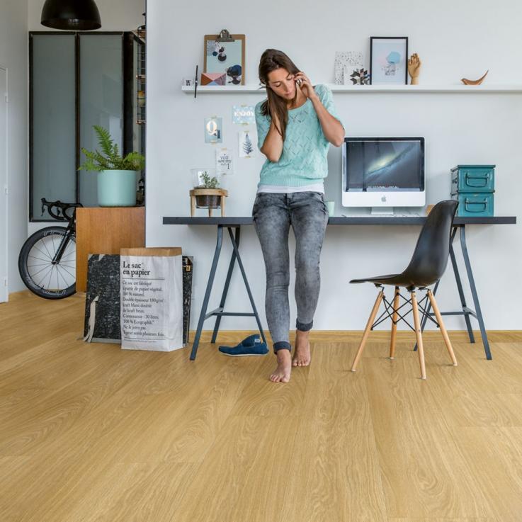 Виниловый пол Fuse Serene Дуб умеренный натуральный ясный 228,6x1500x2,5 Quick-Step - Альберо