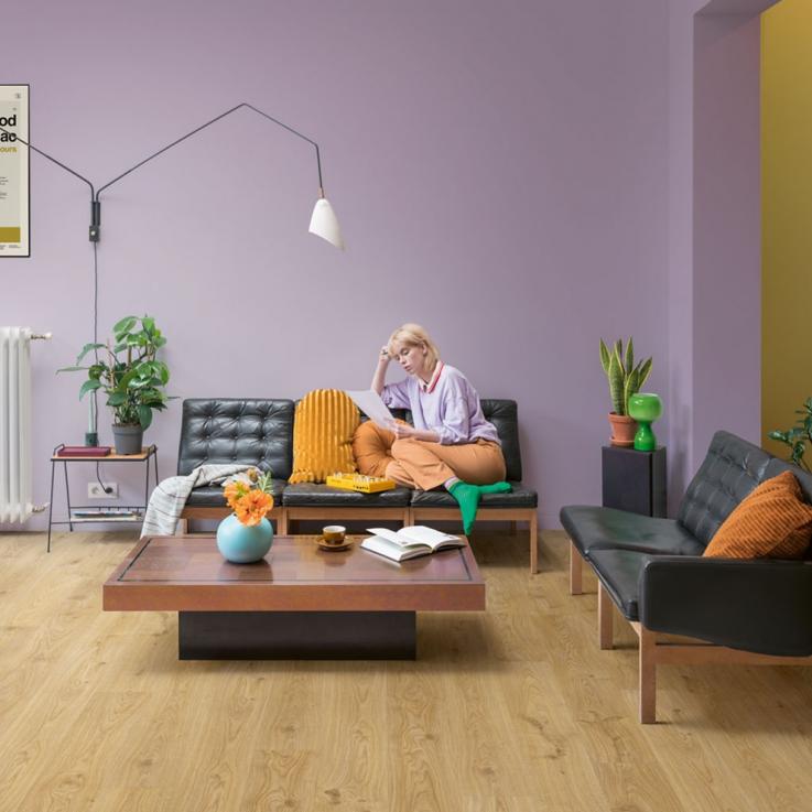 Виниловый пол BLOS Дуб коттедж натуральный 1251х189x5 Quick-Step - Альберо